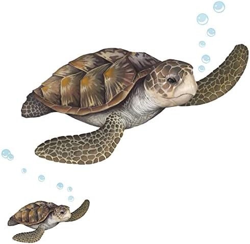 Sea kornjača Zidne naljepnice za dječje sobe Bundle pod morskom ukrasom zidne naljepnice, podvodna okeanska