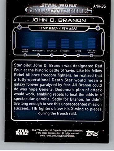 2018 TOPPS Star Wars Galaktičke datoteke Anh-35 John D. BRANON Nova nada Zvanična filmska