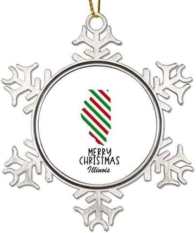Illinois Christmas Drvo viseći USA Amerika Mapa Poklon Snowflake Ornamenti Svečani ljetovanje Kućni