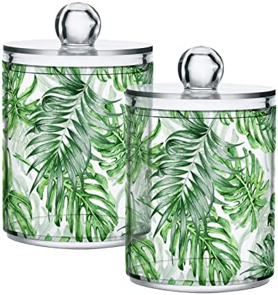 Hjjkllp 2 Pack Tropical Palm lišće Clear Plastic apoteka za pamuk za pamučni sboj, pamučni sboj, pad, konac,