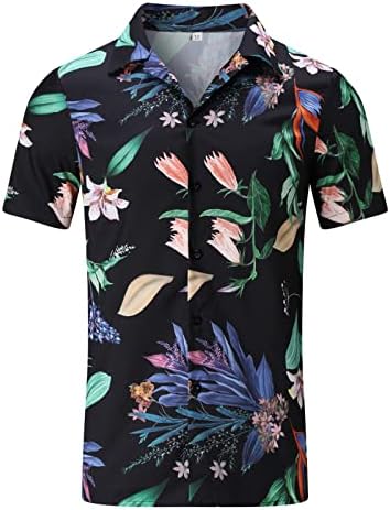 XXBR MENS Havajske majice kratki rukav cvijet grafički tisak niz vintage vrhovi ljetni odmor casual plaže