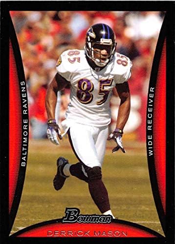 2008 Bowman Fudbal 90 Derrick Mason Baltimore Ravens Službena NFL trgovačka kartica od gornjeg dijelova