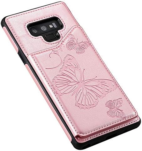 MEUPZZK za Samsung Galaxy Note 9 novčanik slučaj sa držačem kartice, reljefni leptir Premium PU Koža [postolje]
