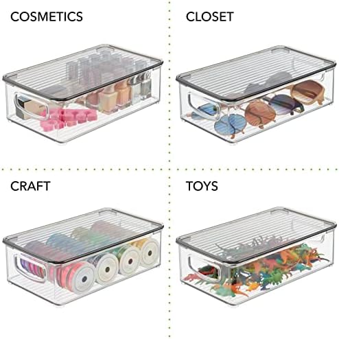 Mdesign plastični spremište kutija, poklopac, ugrađene ručke, organizacija za šminkanje, klizač