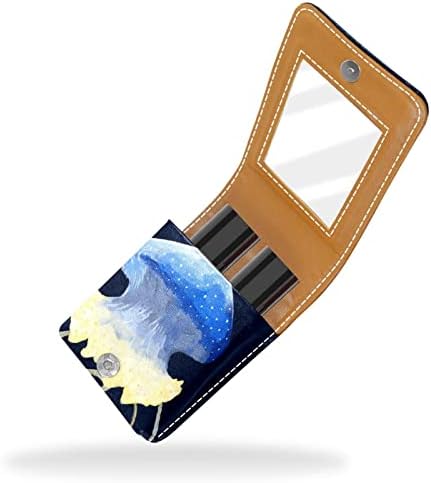 ORYUEKAN ruž za usne sa ogledalom slatka prenosiva torba za šminkanje kozmetička torbica, okeanska životinja plava