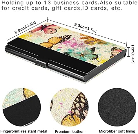 Akvarelni svijetli leptir držač posjetnice za žene i muškarce torbica za držač posjetnice s kožnom kreditnom karticom lična kartica Organizator lične karte