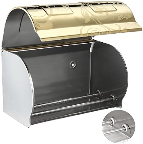 Aexit 200mmx120mmx120mm 304 Početna Hardver Nehrđajući čelik WC držač papira W Poklopac Gold Tone Model: