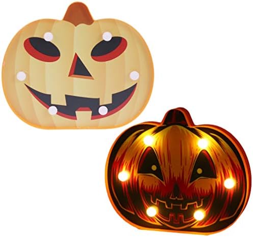 Bestsport Slearble Ornament 2pcs LED Halloween Light Jack o Lantern Pumpkin Oblik osvijetljen potpisuje noćno