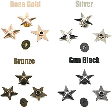 10pcs metalna zvijezda Veličina 14mm zakovice Studs Spikes Spots Dugmas Kožacraft DIY, Bronza