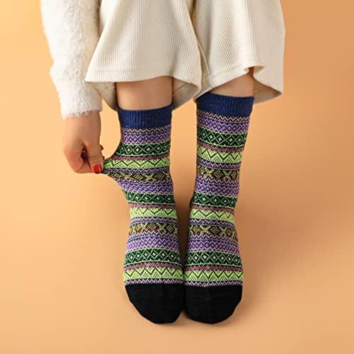 Coclothy 5 para vunene čarape za žene - žene vunene čarape zimske čarape tople debele pletene vune meke