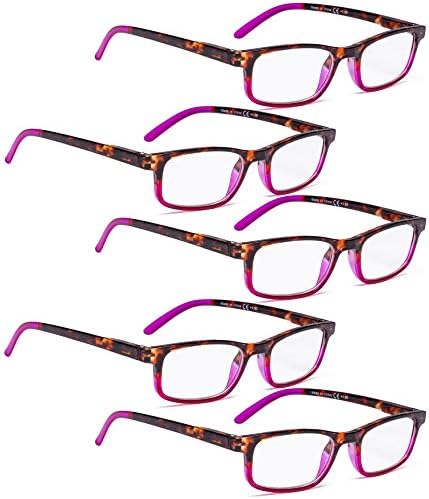 Naočale za čitanje 5 Pakovanje dame stilskim multikolorskim čitačima za žene čitanje s malim objektivom