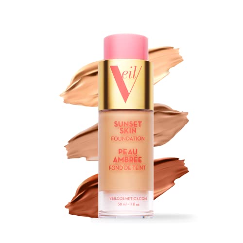Veil Cosmetics / 1 Sunset Skin Liquid Foundation + 1 Sunset Light 3-u-1 Primer | 1p | Buildable pokrivenost,