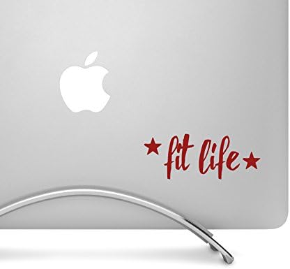 Fit Life sa zvijezdama - 4 široki burgundirani vinilni vinilni naljepnik - za MacBook, laptop, tablet, automobil