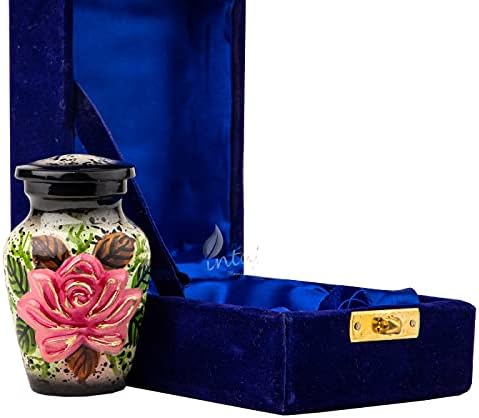 INTAJ ručno rađena cvjetna urna za ljudski pepeo - maslina zelena cvjetna urna ručno izrađena - pogrebna