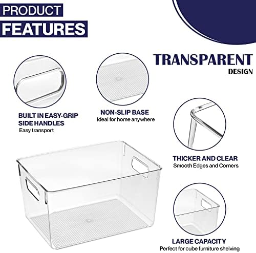 Prozirne plastične kante za odlaganje sa poklopcima, savršeno za organizaciju kuhinje ili organizaciju