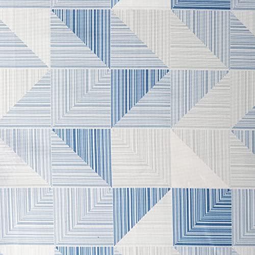 Zenna Home geometrijske linije tkanina za tuš zavjese, 70 x 72, plava