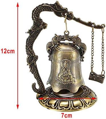 N / A Feng Shui Buddhist Dragon Fengshui Bell Mala isklesana brončana kolekcionarstvo Tibet za