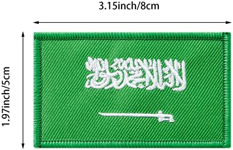 4pcs Saudijska Arabija Saudijske arapske zastave, kuka i petlje za zastavu za zastavu za zastavice za ruksake Hat jakne za odjeću.