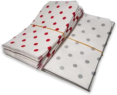 N'icepackaging 100 količina 5 x 7 dekorativne ravne papirne poklon torbe - mješovite Crvene & amp; Srebrna