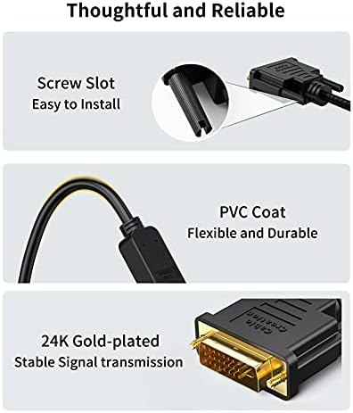 CABLECreation HDMI do DVI kabela 5 stopa i 0,5 stopa, dvosmjerni HDMI to DVI mužjak do muškog i muškog za žene