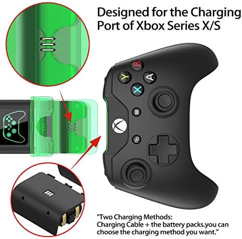 Supgear Dual Controller Dock za punjač brz šarger za Xbox serije X, Xbox serije S sa 2psc 1000mAh punjivom baterijom Baterija Osnovne karakteristike LED indikator kabel za punjenje