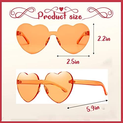 12pcs Valentines Day Headbands and Heart Shaped Sunglasses, 6Pcs Valentines Love Shaped Head Boppers and
