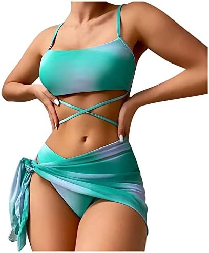 Miashui dvodijelni kupaći kostim za žene Ženski print bikini Set plivanje Tri plus Size kupaći kostimi za žene