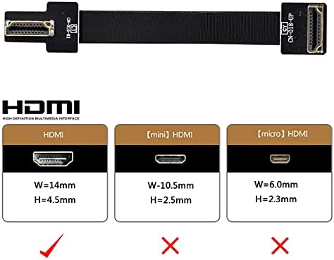 Konektori cy muški HDTV FPC Flat Cable toFPV Dual 90 stepen desno-up pod uglom HDMI Tip A muški za FPV