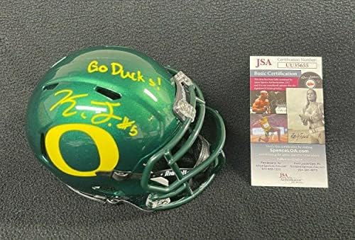 Kayvon Thibodeaux potpisan & upisan Go Ducks Oregon Mini kaciga JSA COA-autograme koledž Mini kacige