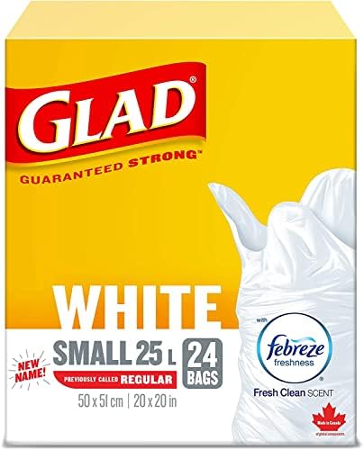Glad bijele torbe za smeće - mala 25 litara - Febreze svježe čiste mirisne kutije za cijenu paketa