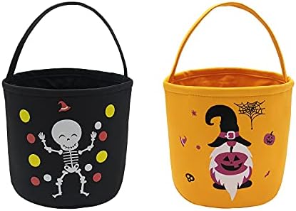 Lxitol 2 kom Halloween trik ili liječenje kante - Noć vještica Candy Basket Tote tote za djecu Crnu jednu veličinu