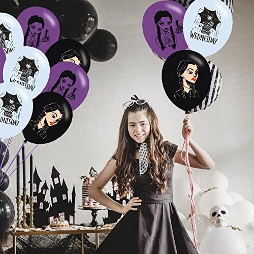 Dekoracija rođendanske zabave u srijedu, pozadina fotografije fotografije u srijedu 5 x 3 FT i 18 kom balon za