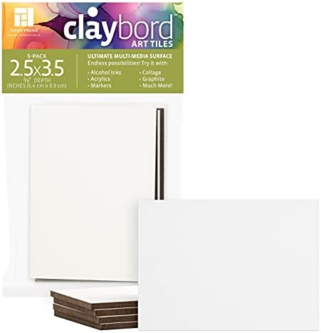 Ampersand Claybord Umjetničke pločice, 1/8 inčni ravni profil, 2,5 x 3,5 inča, pakovanje od 5