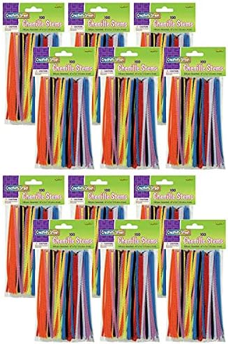 Creativetion Street® Regularna stabljika, različite boje, 6 x 4 mm, 100 brojeva po paketu, 12 paketa