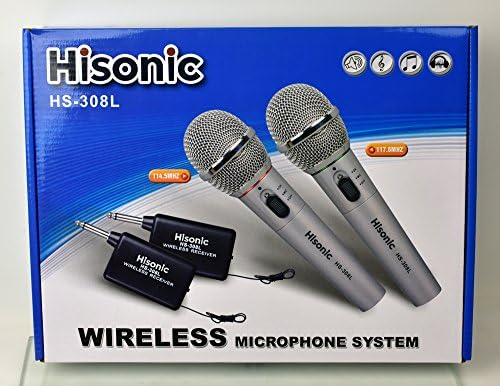 Hisonic 2 X HS308L, par bežičnog ručnog mikrofona HS308L, 2 u 1 mikrofon, žičani i Bežični mikrofon, 2