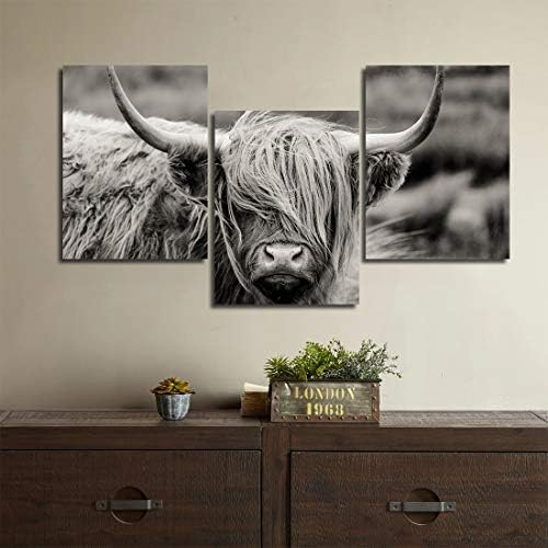 Gardenia Art Škotska brdska krava na platnu Print slika životinja zidna umjetnost za dnevni boravak Pet Shop