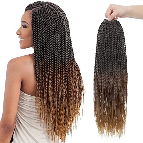 Senegalska Twist Heklana kosa, 16 pakovanja Ombre Heklana kosa za crne žene 24&14 inča unaprijed petlje heklane