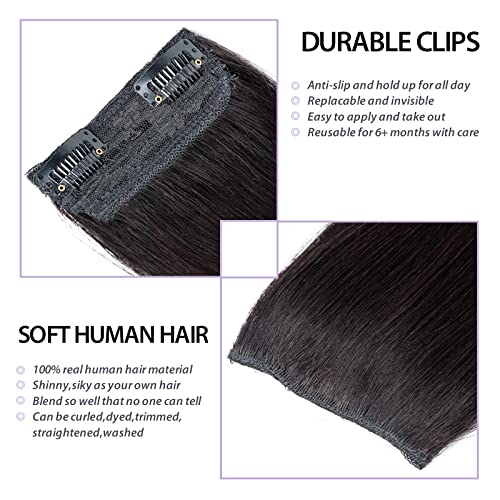isheeny Clip in Human Hair Extensions 10inch Invisible Hairpin Hair Add Women Hair Volume kratka svilenkasta