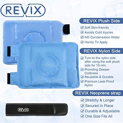 REVIX Ice Paketi za višekratnu upotrebu povreda koljena, gel Ice Wraps sa hladnom kompresijom za ozljede i nakon operacije, plišani poklopac i Hands-Free aplikacija, Set od dva