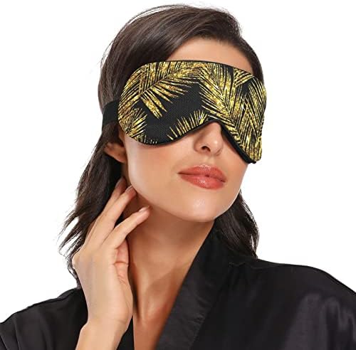 Unisex Sleep maska ​​za oči Zlato-sjaj-palmi - hipster noćna maska ​​za spavanje SOFTSKE OSNOVE SLEEPER