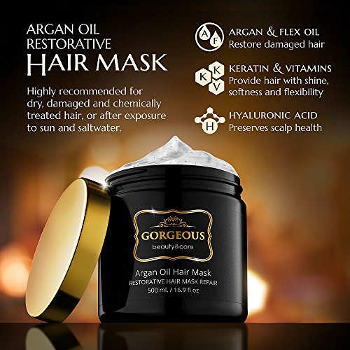Hidratantna maska za kosu od arganovog ulja i duboki regenerator kompanije Gorgeous za suhu ili oštećenu kosu - 16.9 oz 