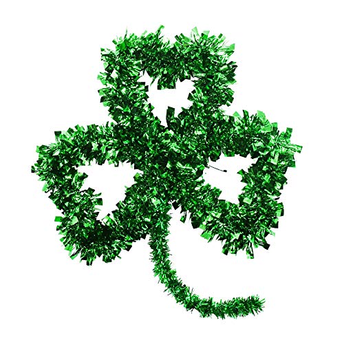 PMUYBHF 2pcs Tinsel Garland St.Patrick's Day Decoration, Green Shamrocks djetelja Metalni streameri St.Patrick's