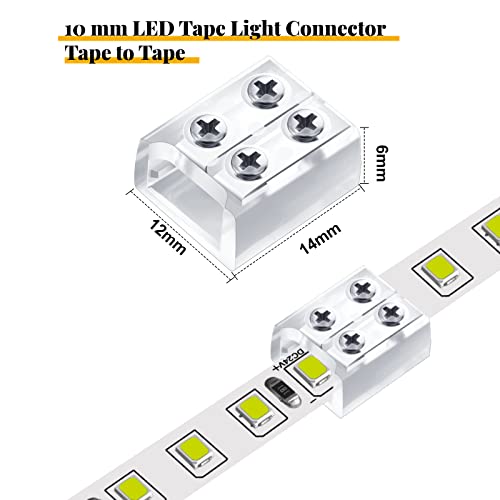10 mm LED traka za lampicu za rešenje za traku do vrpce priključak za priključak za priključak 2 pin LED konektori