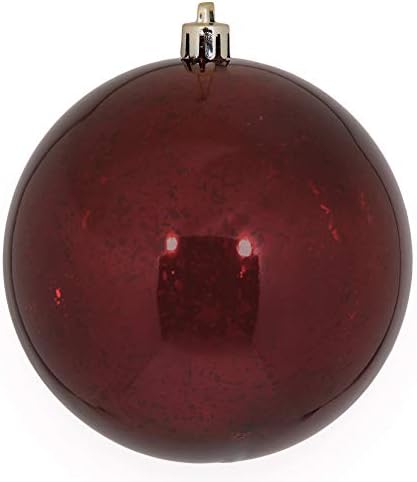 Vickerman 4 Božićna kugla za ukrašavanje, burgundija sjajna živa završetka, otporna na plastiku,