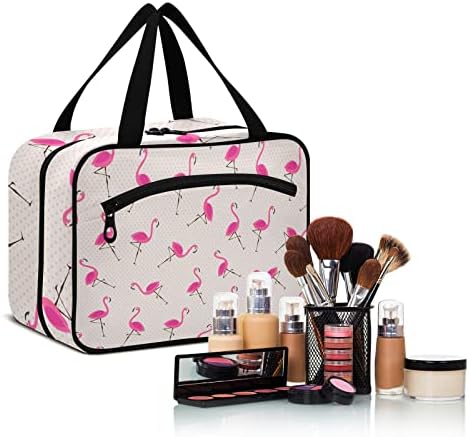 FuLuhuapin Crvena Flamingo Slatka toaletna torba za životinje za žene, kozmetička torba za