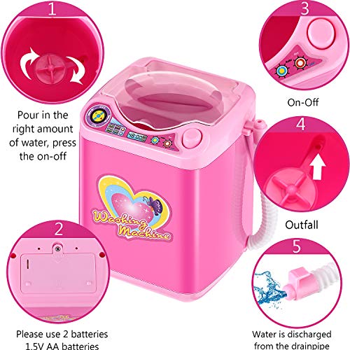 HSEI mini šminka čistač četkica Plastična električna automatska mašina za pranje rublja Spužva za čišćenje igračaka za djevojke Dame