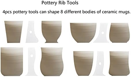 4pcs Pottery Profil Rib Shaper Pottery Shaper Alati za keramičke šolje i šalice za kavu DIY zanate