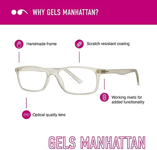 Scojo New York Gels Manhattan za čitanje naočala, mat Teksturirani čitači za muškarce i žene