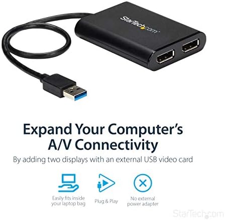 Startech.com USB 3.0 to dvostruki displanirani adapter 4K 60Hz & .com USB-C do USB adaptera - 6in - USB-ako