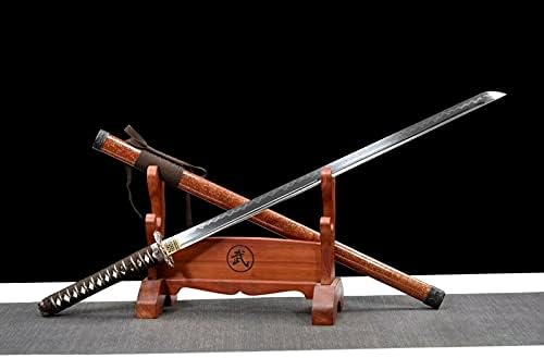 PJXC ručno rađen japanski samurajski mač T10 gline kaljeno nindži ravna oštrica oštra